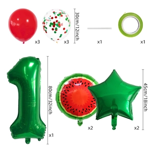 Kit de ballons pastèque avec chiffre un pour décoration de premier anniversaire