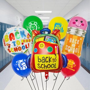 Back to School balloon set with pencil and schoolbag foil balloons for classroom decor