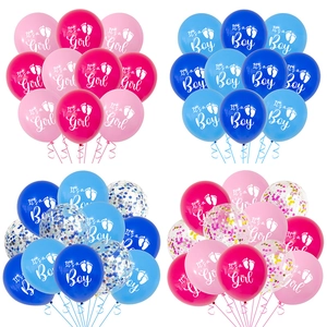 Baby Shower Balloon It Is A Boy Girl Latex Printed Balloons Footprints And Sequins For Gender Reveal Newborn Celebration Party