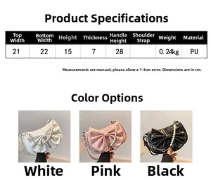 Tableau des tailles détaillé et spécifications pour ce sac à main minimaliste en PU