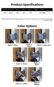 Guía de tallas y medidas para el bolso de mano minimalista con tejido étnico