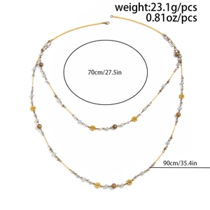 Detailed view of layered bohemian necklace showing dual 70cm and 90cm chain lengths