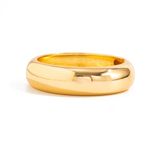 Polished gold irregular cuff bangle with a minimalist mirror finish for women