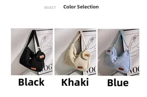 Detailed comparison of checkerboard shoulder bags in black, khaki, and sky blue finishes