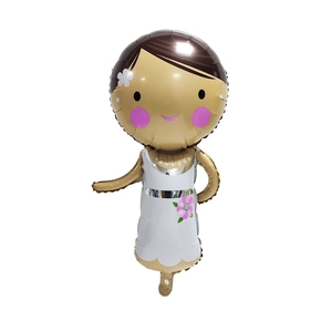 Ballon en aluminium en forme de fille pour décoration de mariage et fête romantique