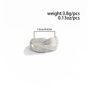 Detailed view of matte wide ring with dimensions 1.6cm and weight 3.8g specification