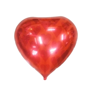 Globo de corazón rojo de aluminio con patrones para decoración de bodas y fiestas
