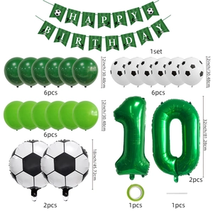 Kit ballons foot 32 pouces avec bannière Happy Birthday pour décor d'anniversaire