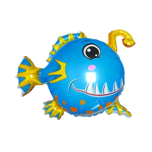 Palloncino in alluminio a forma di rana pescatrice blu per decorazioni di compleanno marine