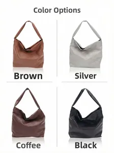 Quatre couleurs disponibles de sacs hobo tressés en marron, argent, café et noir