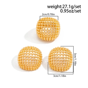Three-piece gold hollow spherical woven ring set detailed weight and size specifications