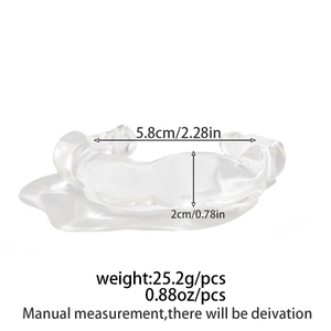 Spécifications détaillées de taille pour bracelet en résine ondulée avec dimensions et poids