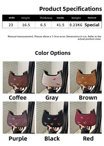 Tableau des tailles et dimensions pour le sac bandoulière en daim brodé en six couleurs