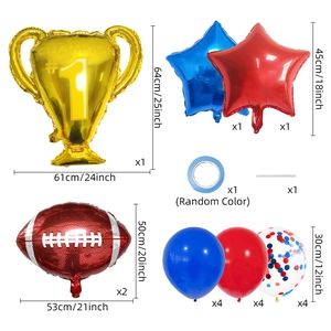 Set di palloncini trofeo Super Bowl con football e stelle per decorazioni festa