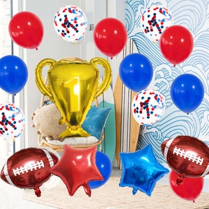 Set di palloncini Super Bowl con trofeo d'oro e palloncini in alluminio a forma di football