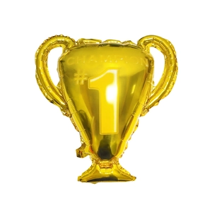 Palloncino in alluminio a trofeo d'oro Champion #1 per decorazioni di feste a tema sport