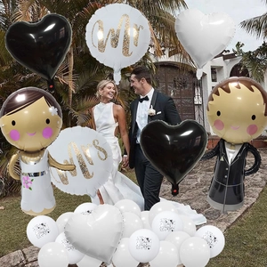 Wedding balloon set with Mr and Mrs foil balloons and Just Married latex decor