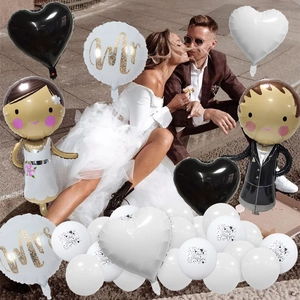 Wedding party balloon set with Mr and Mrs foil balloons and Just Married latex decor