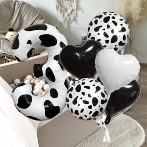 40-inch cow print number 3 balloon set for animal themed kids birthday party decor