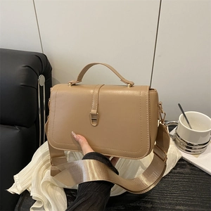 Borsa A Spalla Donna PU Pelle Quadrata Borsa A Mano Con Tracolla Larga Stile Urbano Minimalista Per Il Quotidiano