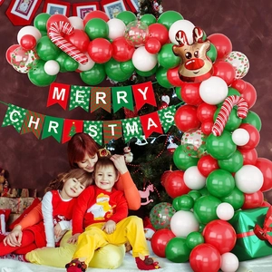 Kit arche de ballons de Noël avec ballons renne et bannière Merry Christmas décorative
