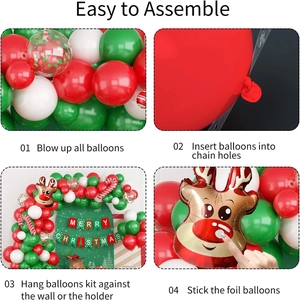 Guide d'assemblage d'une arche de ballons de Noël avec rennes et cannes de sucre