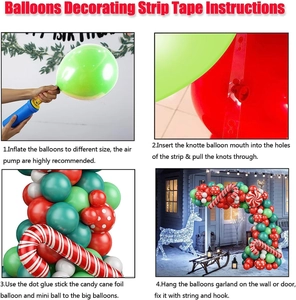 Kit arche de ballons de Noël avec ballons rouges verts et ballons en aluminium canne