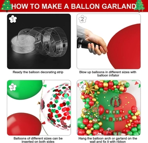 Set ghirlanda di palloncini natalizi con palloncini rosso verde oro e kit