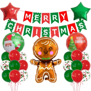 Kit de décoration de Noël avec ballons bonhomme de pain d'épices et bannière festive