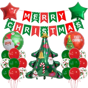 Kit de décoration de Noël avec bannière Joyeux Noël, ballon sapin et ballons de fête
