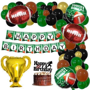 Décorations Fête Anniversaire Football Américain Arche Ballons Guirlande Aluminium Latex Bannière Décoration Gâteau Sport