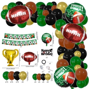 Kit d'arche de ballons football américain avec trophée et ballons en latex vert marron noir