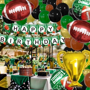 Kit arche de ballons football américain avec trophée et bannière anniversaire