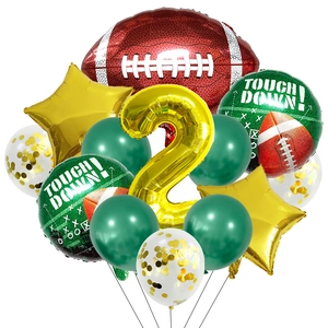 Détails du kit de ballons football américain 2 ans avec chiffre doré et étoiles