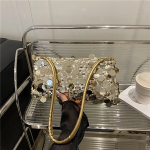 Damen Glänzende Pailletten Achsel Schultertasche Chic Glitter Abendtasche Party Handtasche Für Hochzeit Vielseitiges Mode Accessoire