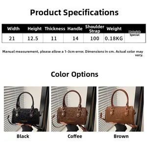 Detailed size specifications for leopard print Boston bag in black, dark brown, and tan