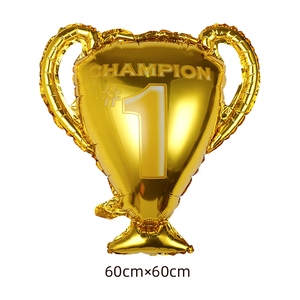 Globo trofeo Champion dorado 60x60cm para decoración de fiesta de cumpleaños fútbol