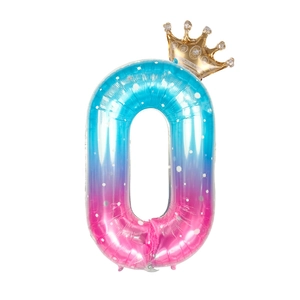 Détail du ballon numéro 0 de 40 pouces ciel étoilé avec une couronne pour la fête