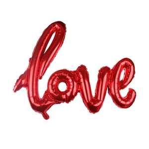 Glossy red Love script foil balloon for Valentine's Day and wedding party decoration