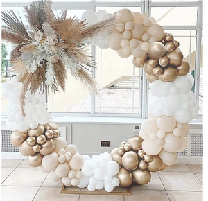 White Gold Metallic Latex Balloon Arch Kit Beige Balloons Garland For Wedding Birthday Party Decorations
