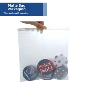 58mm US-Unabhängigkeitstag Anstecknadeln mit US-Flagge im mattem Reißverschlussbeutel