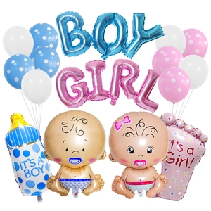 Kit ballons Baby Shower rose et bleu pour révélation de genre fille ou garçon
