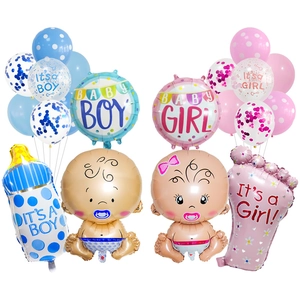 Kit de ballons Gender Reveal avec ballons en aluminium bébé pour décoration de fête