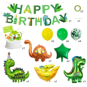 Cartoon Dinosaurier Thema Geburtstag Deko Set mit Ballons und Bannern für Kleinkinder