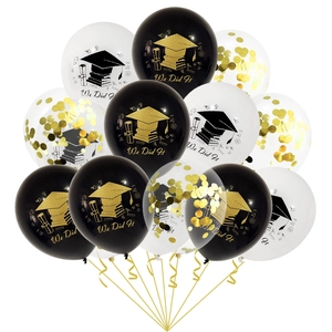 Kit de ballons de remise des diplômes avec confettis et inscriptions dorées We Did It
