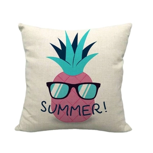 Minimalist pineapple pattern car cushion cover with sunglasses print and Summer text