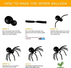 DIY Halloween black spider balloon arch kit with instructions for party decoration