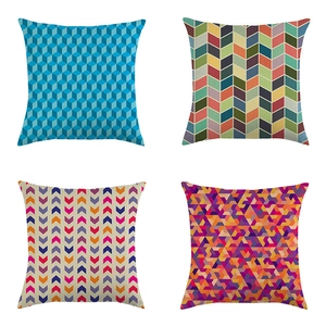 Federa in Lino Geometrica Copricuscino Decorativo Stile Nordico Stampa Digitale Quadrata Federa per Cuscino da Divano Casa Arredamento Senza Inserto