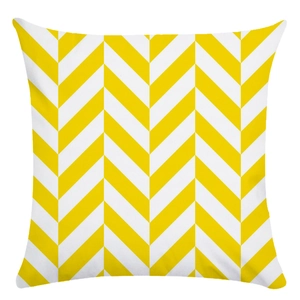 Modern yellow and white chevron pattern square cushion cover for home decor