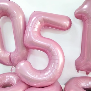 Ballons en aluminium rose chiffres 0, 5 et 1 pour décoration de fête d'anniversaire fille